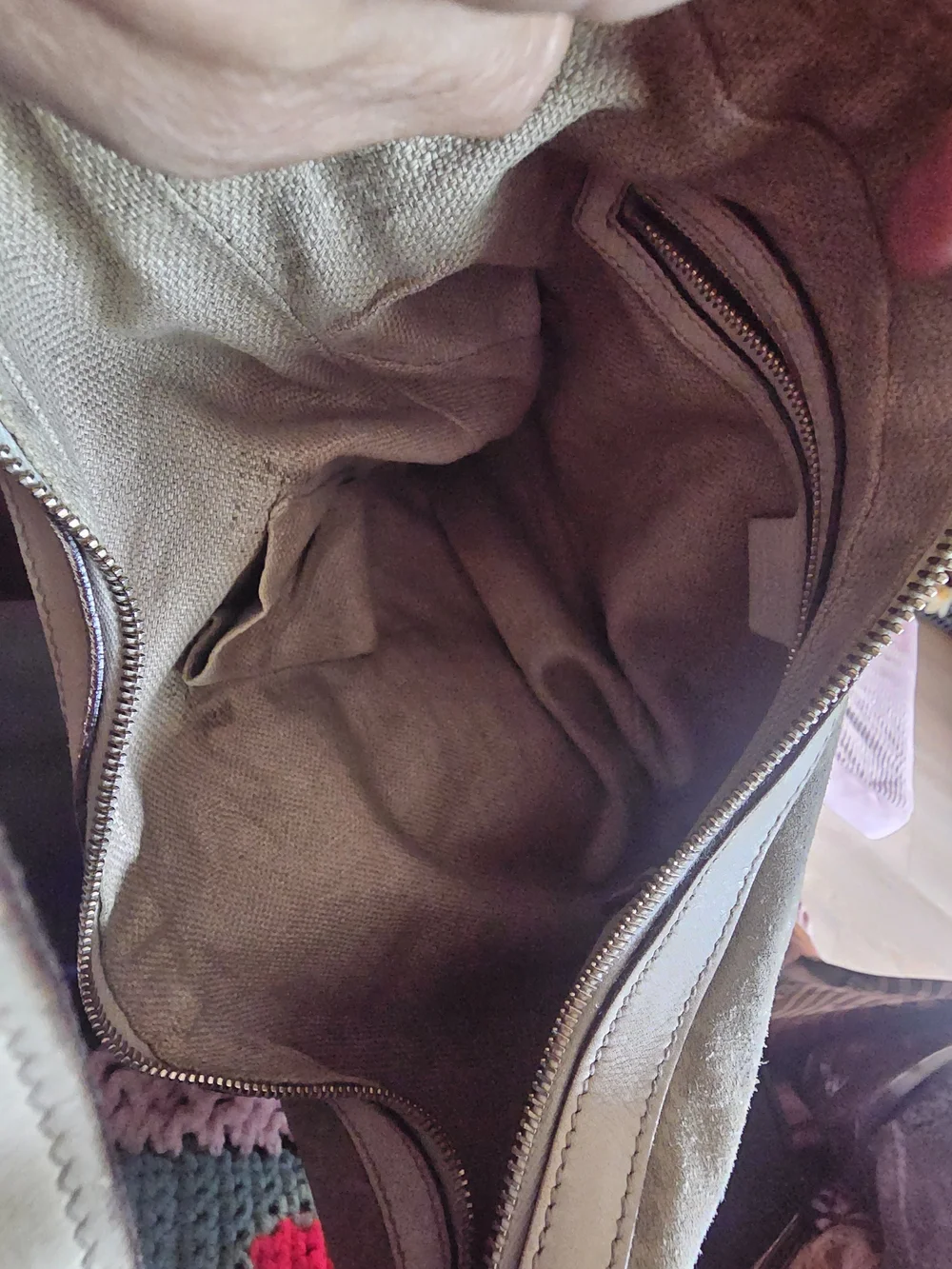 Gucci GREEN/Beige Suede GG Monogram Hobo Bag Limited Edition